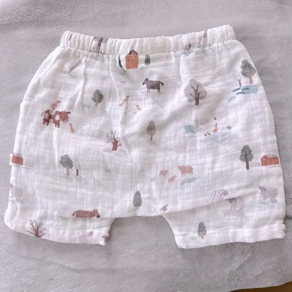 Elegant Baby Organics ON THE FARM ORGANIC MUSLIN SHORT 9-12 M